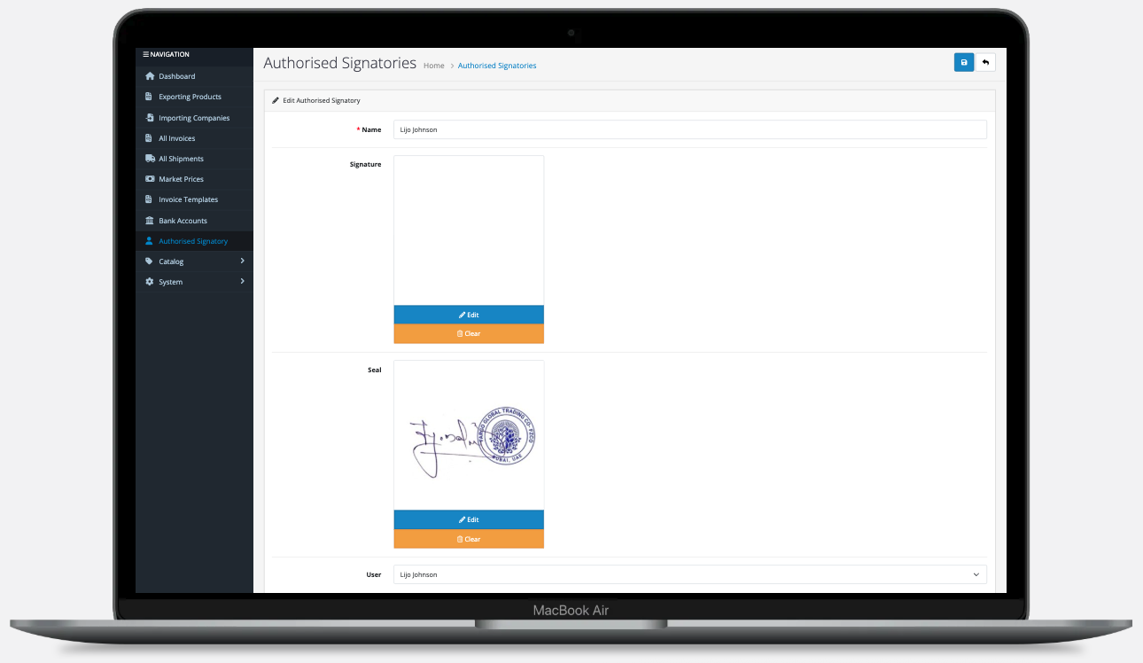 Authorised Signatory Form