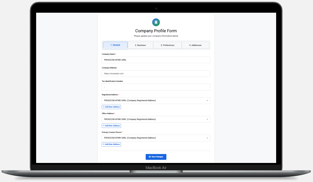 Import Company KYC Form